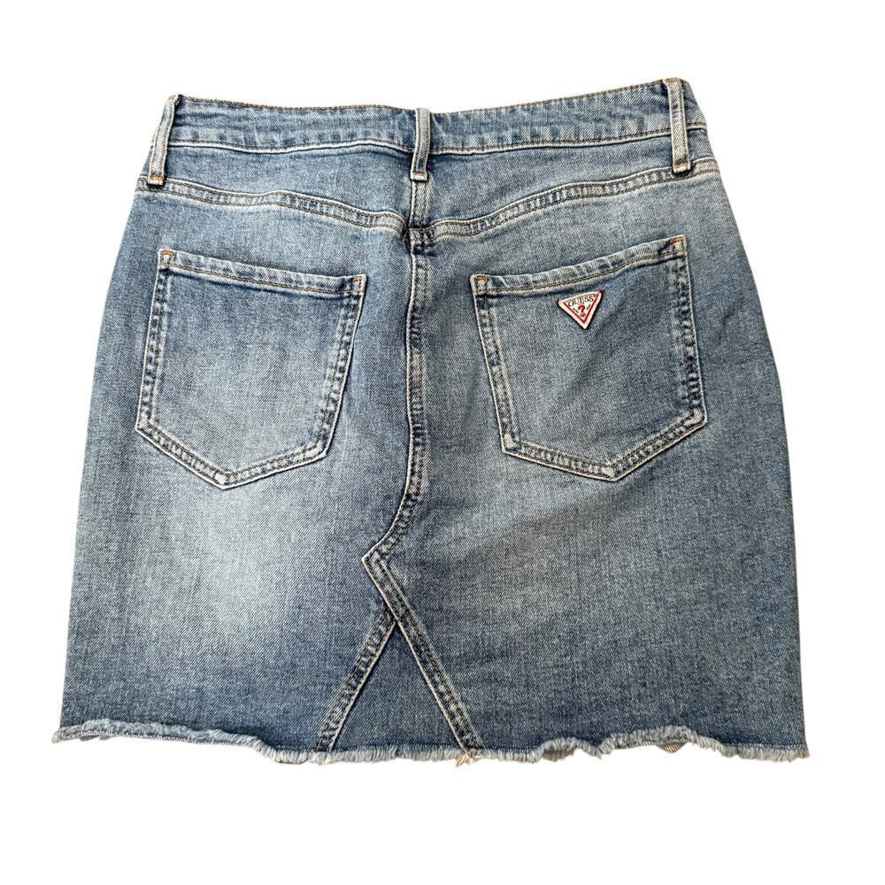 Guess Distress Denim Front Slit Midi Y2K Preppy Women Skirt CottonSmall